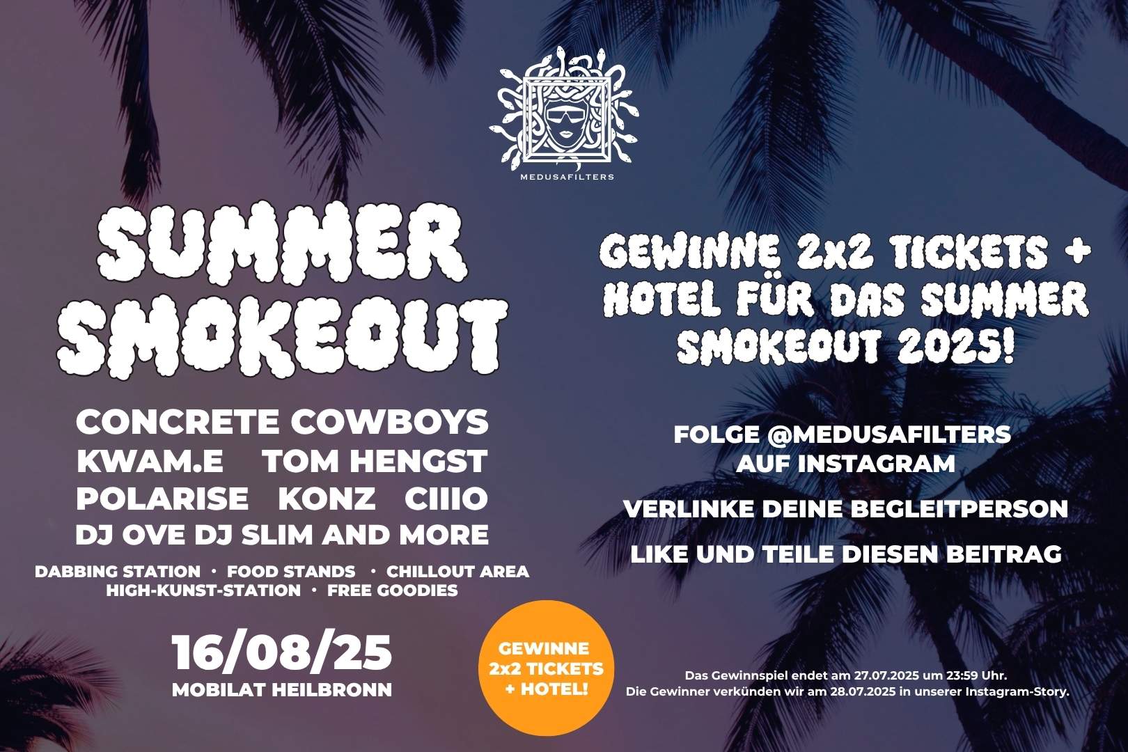 Medusafilters Summer Smokeout 2025 – Das Lineup steht & jetzt Tickets sichern!