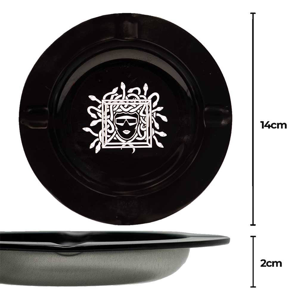 Aschenbecher schwarz Maße 14 cm 2 cm