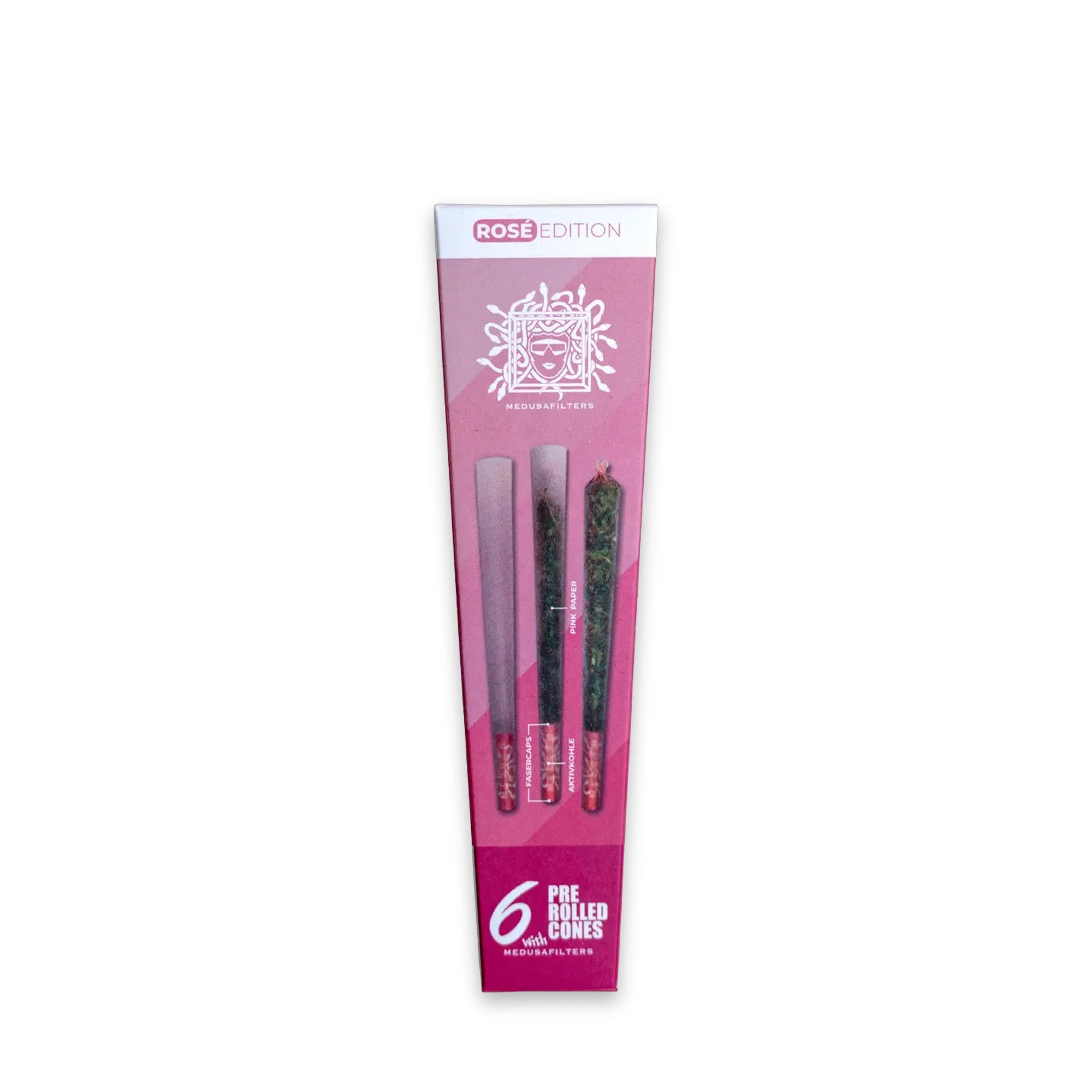 Medusafilters Pre-Rolled Cones Rosé Edition – 6 Stück mit Aktivkohlefilter