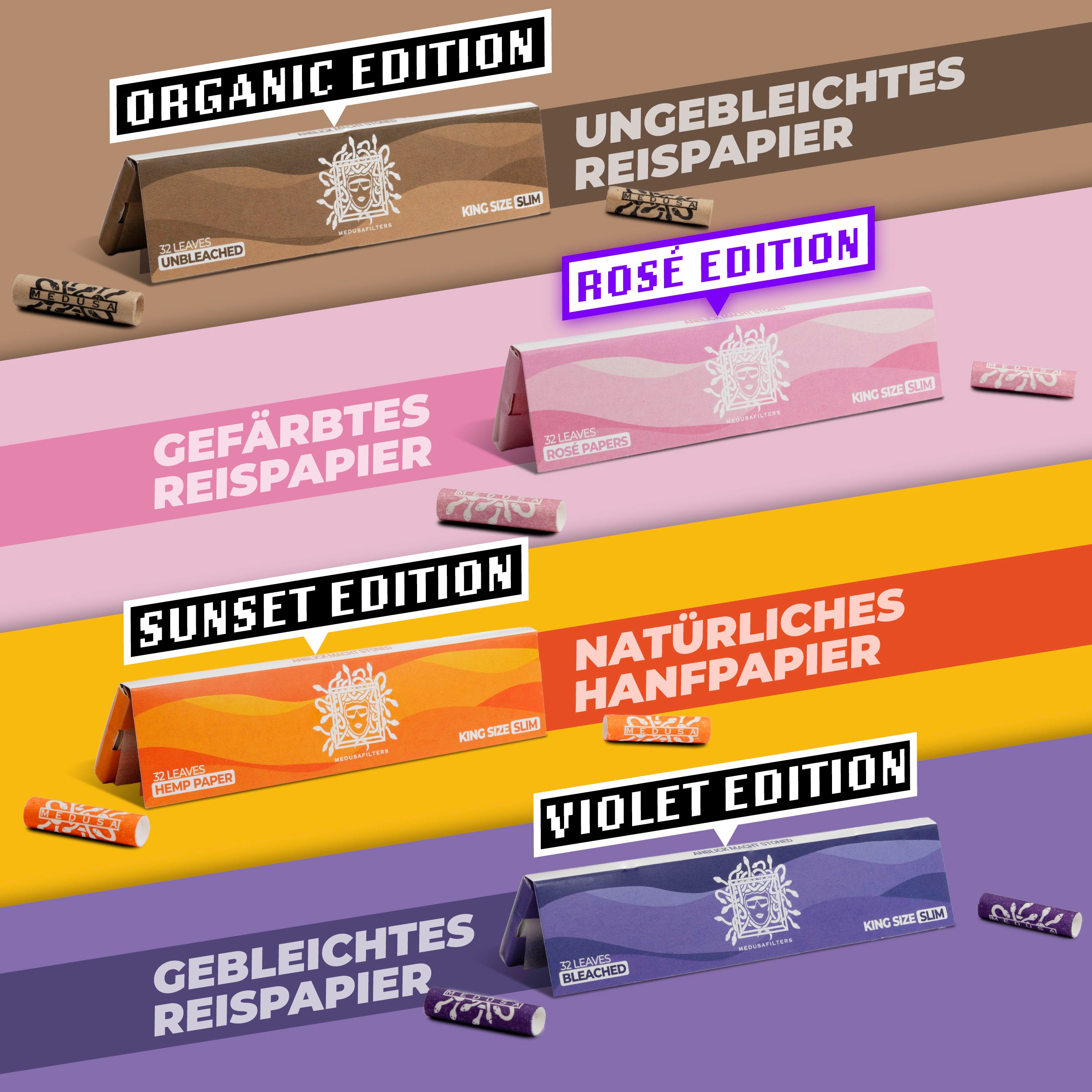 10er Longpapers Rosé