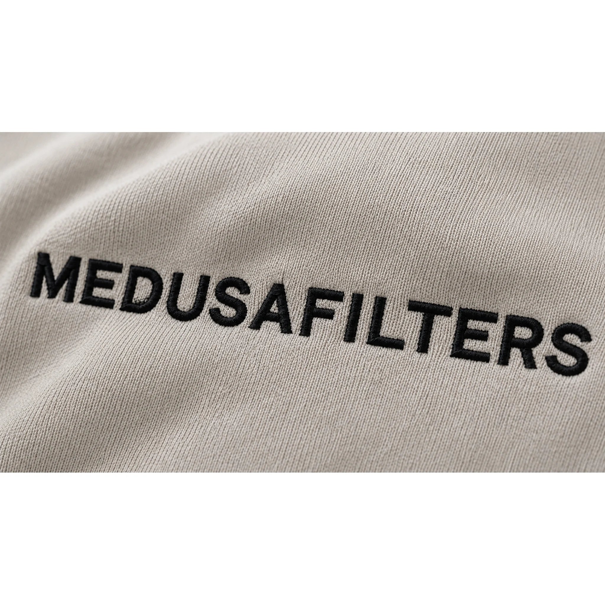 Medusafilters T-Shirt BEIGE Stickerei Detail schwarz
