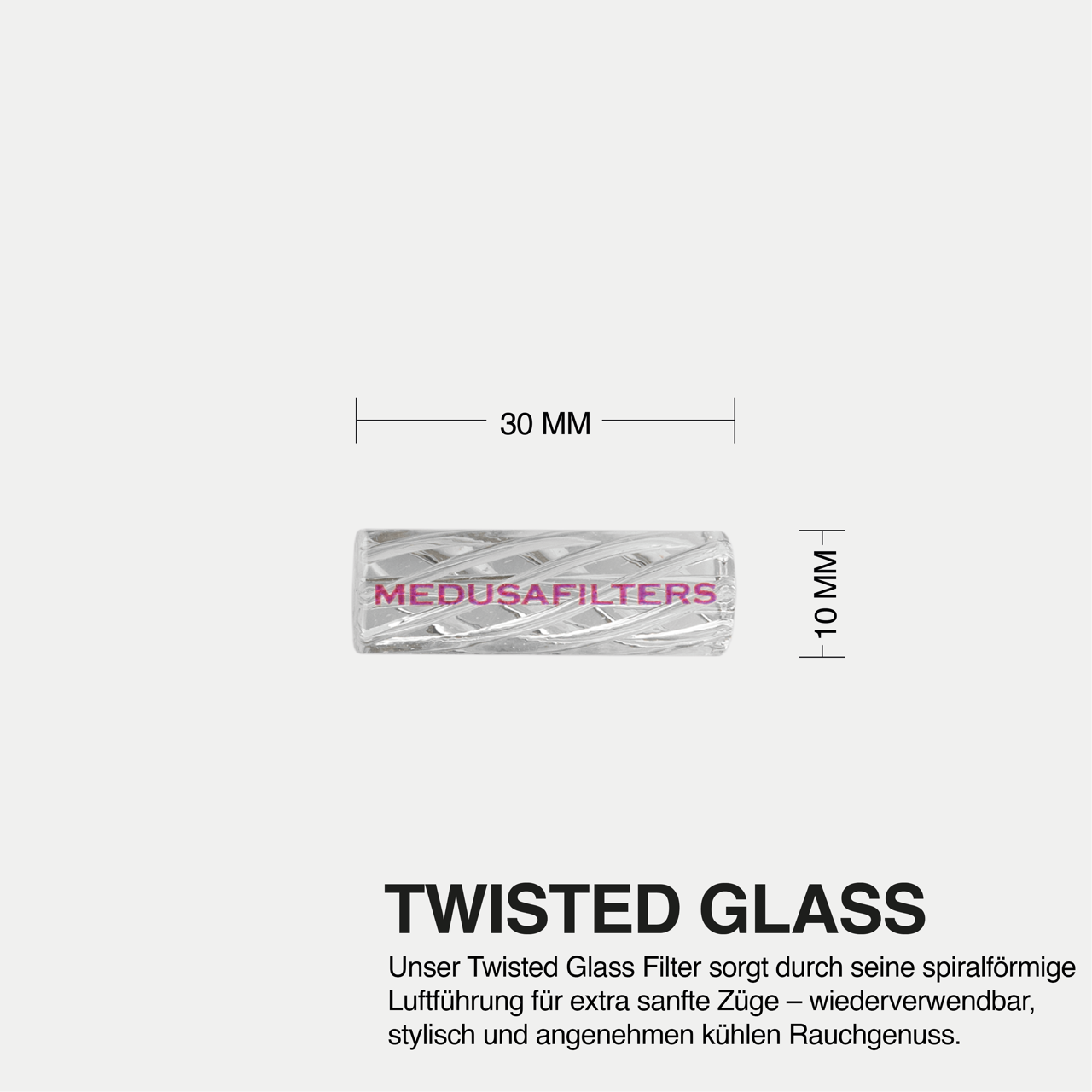 Twisted Glasfilter 10 mm