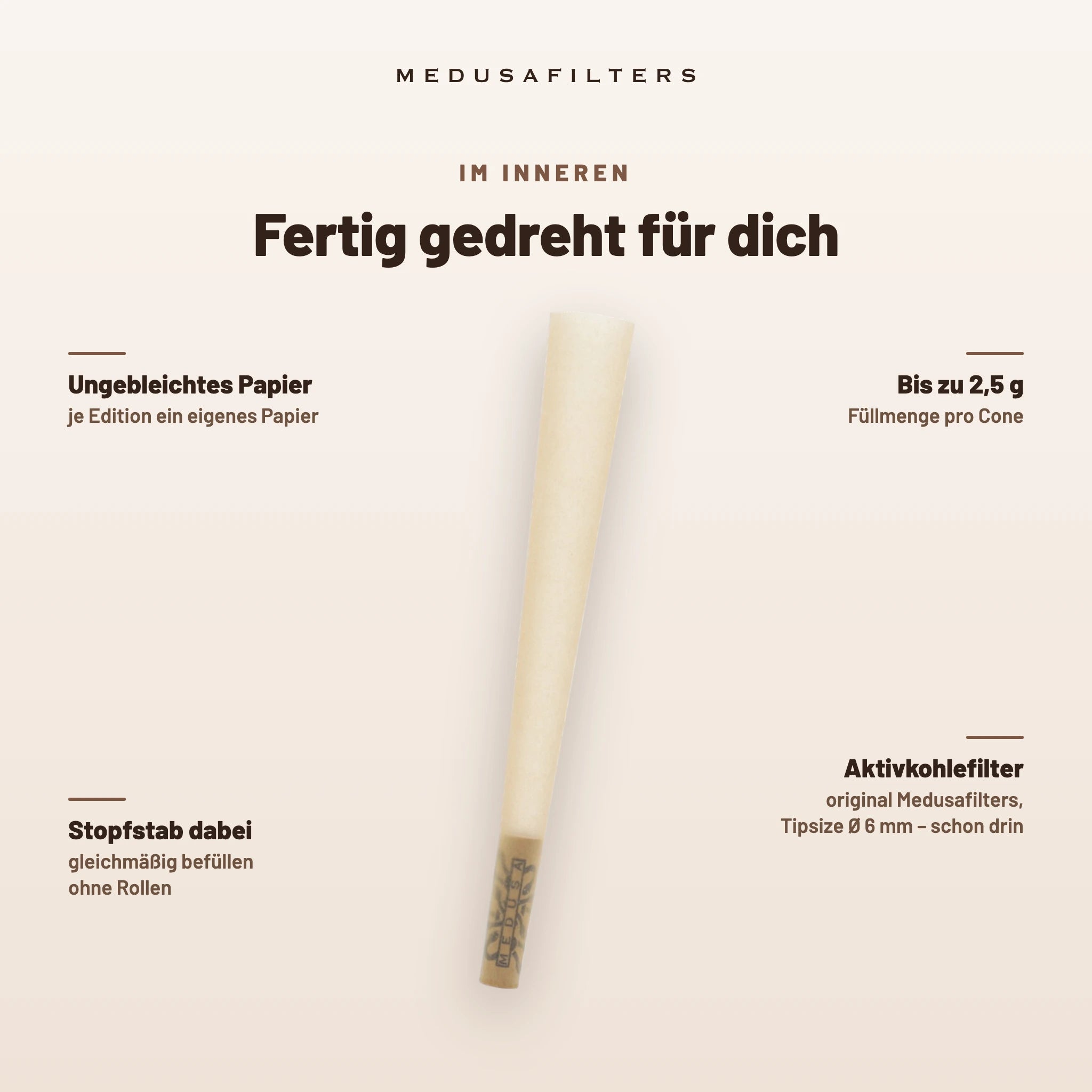 Medusafilters Pre-Rolled Cones ORGANIC – 3er Pack – Fertig gedreht für dich