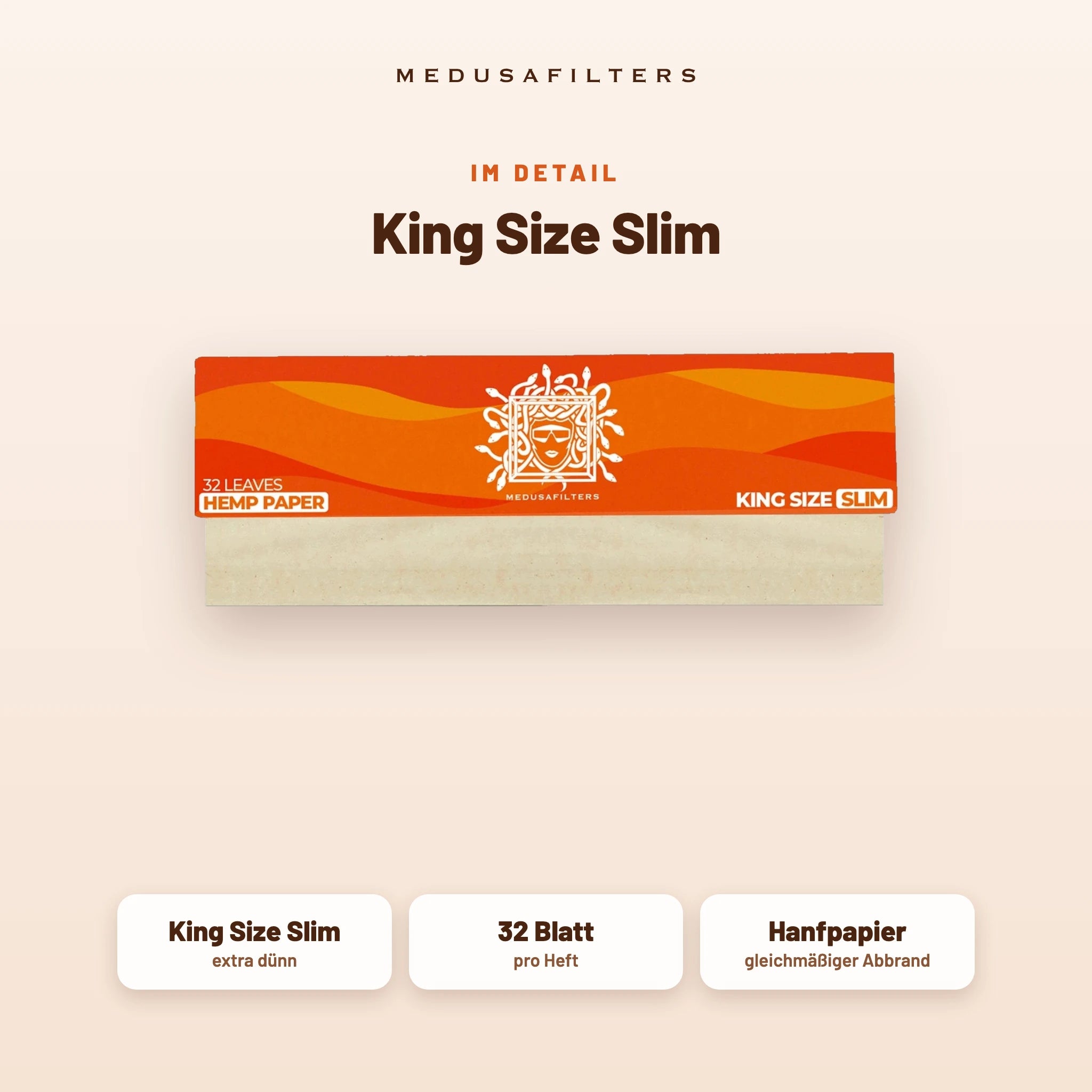 Medusafilters Longpapers King Size Slim SUNSET – 10er Display – King Size Slim