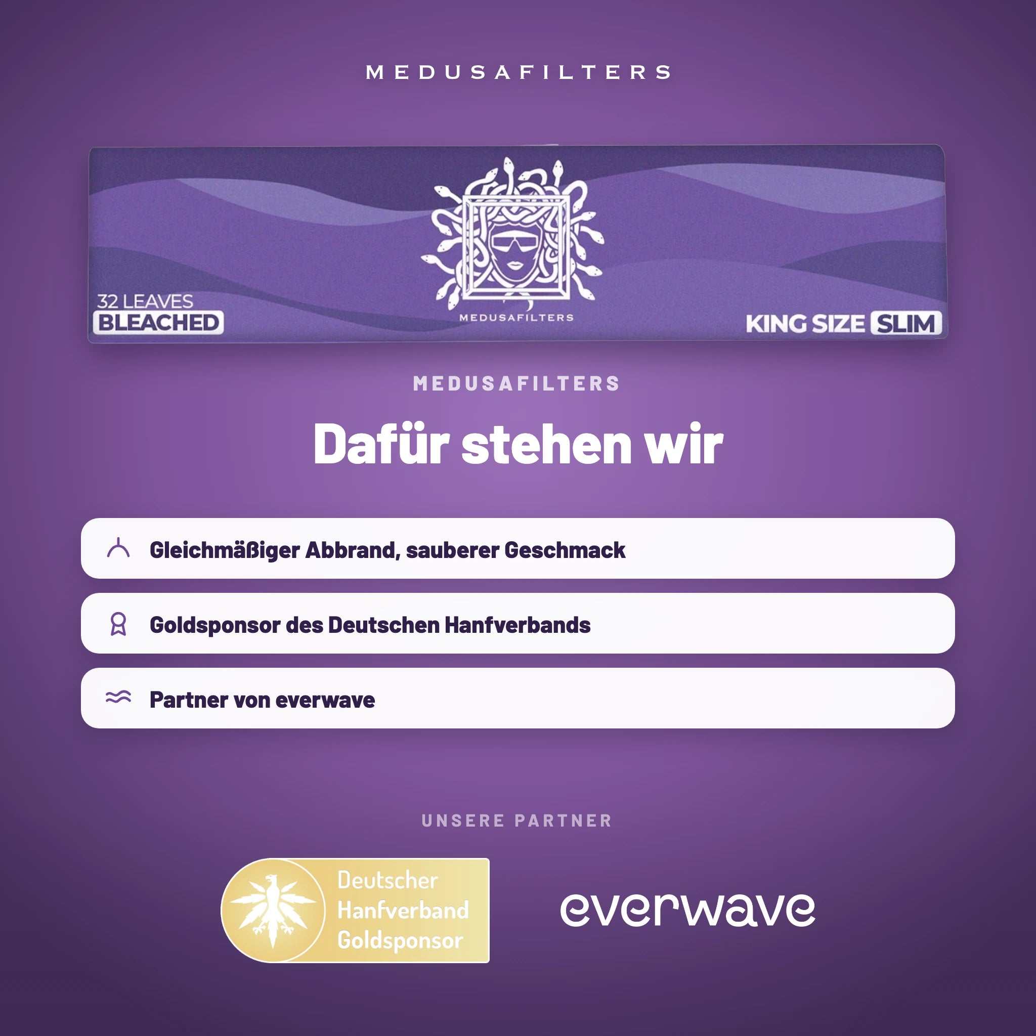Medusafilters Longpapers King Size Slim VIOLET – 50er Display – Marke und Partner