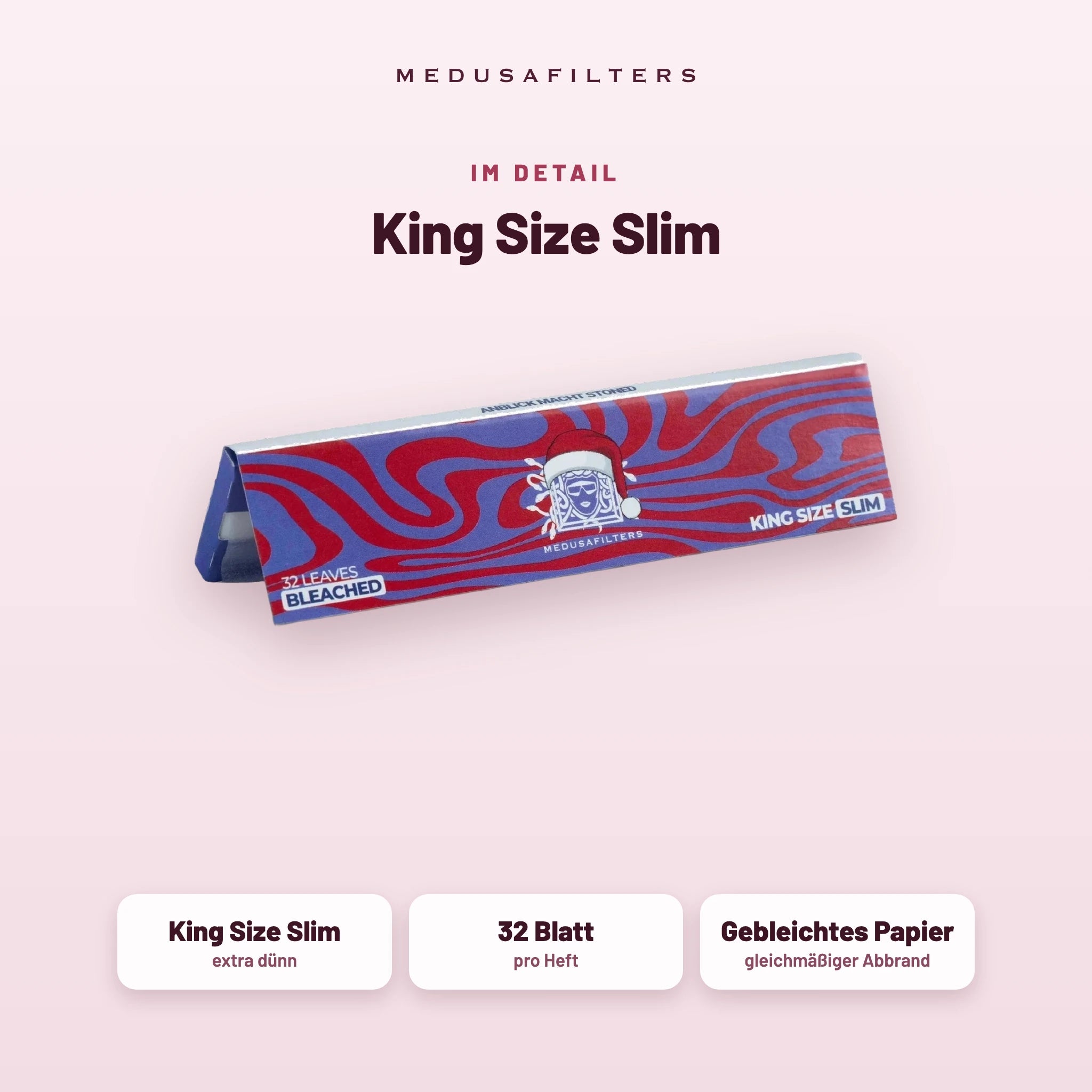 Medusafilters Longpapers King Size Slim XMAS – 10er Display – King Size Slim