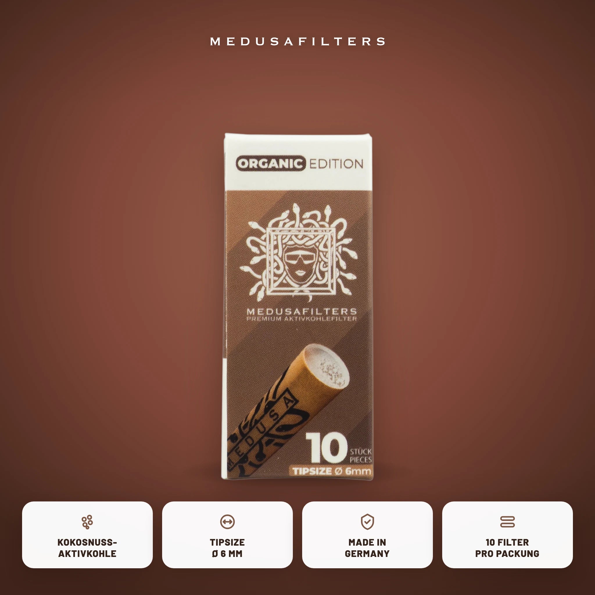Medusafilters Aktivkohlefilter 6 mm Slim – 10er Pack ORGANIC – Vorteile