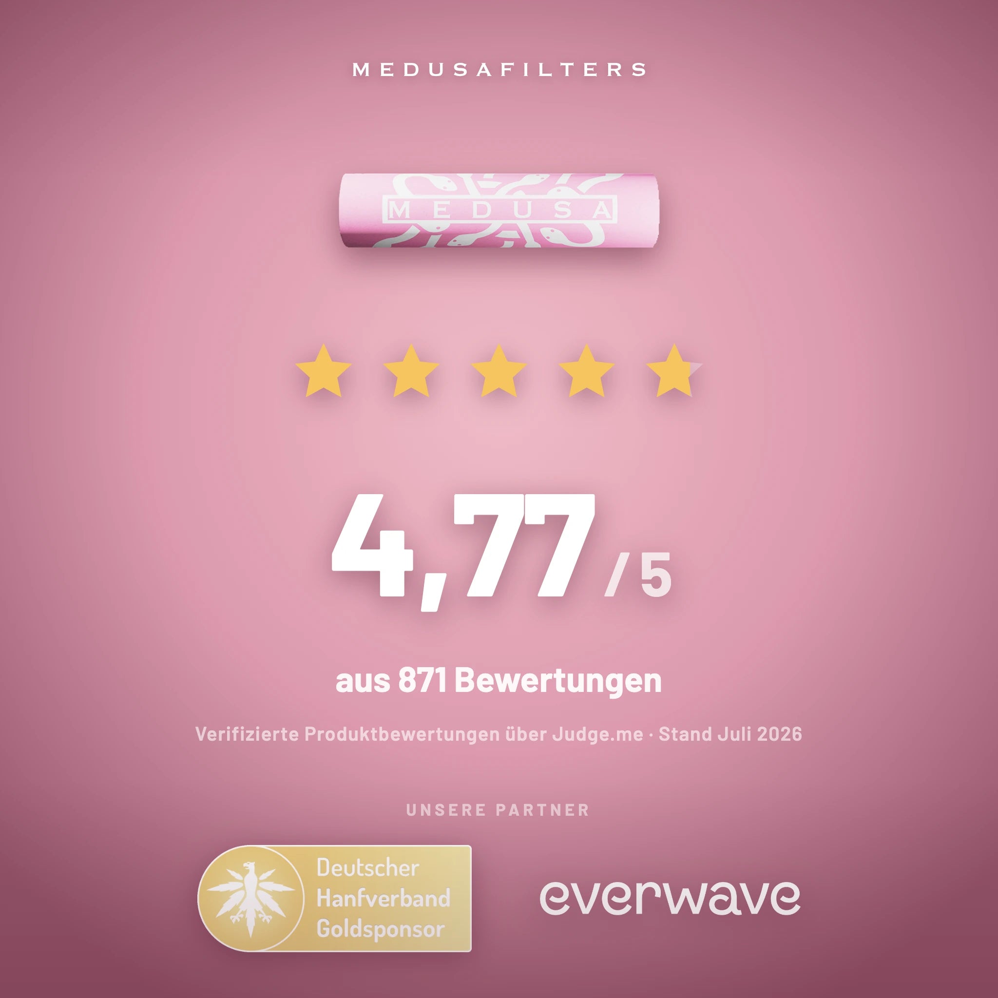 Medusafilters Aktivkohlefilter 6 mm Slim – 10er Pack ROSÉ – Kundenbewertungen
