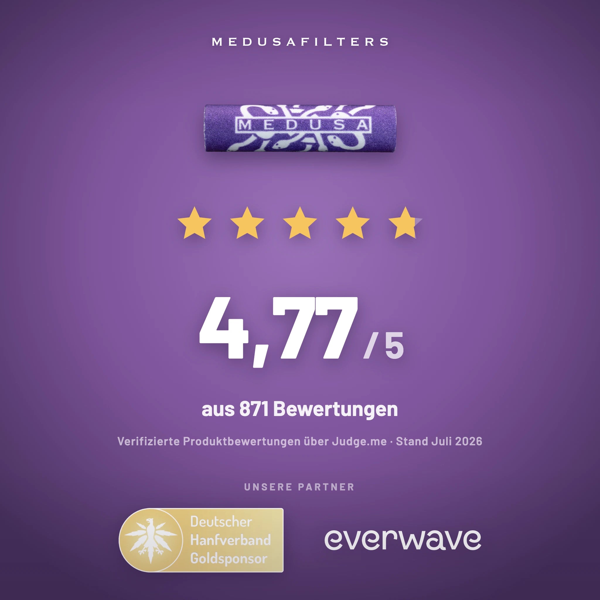 Medusafilters Aktivkohlefilter 6 mm Slim – 10er Pack VIOLET – Kundenbewertungen
