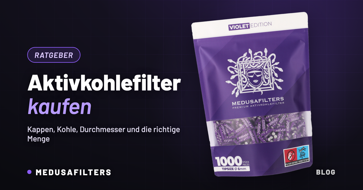 Violette 1000er-Packung Medusafilters Aktivkohlefilter 6 mm – worauf beim Aktivkohlefilter kaufen zu achten ist