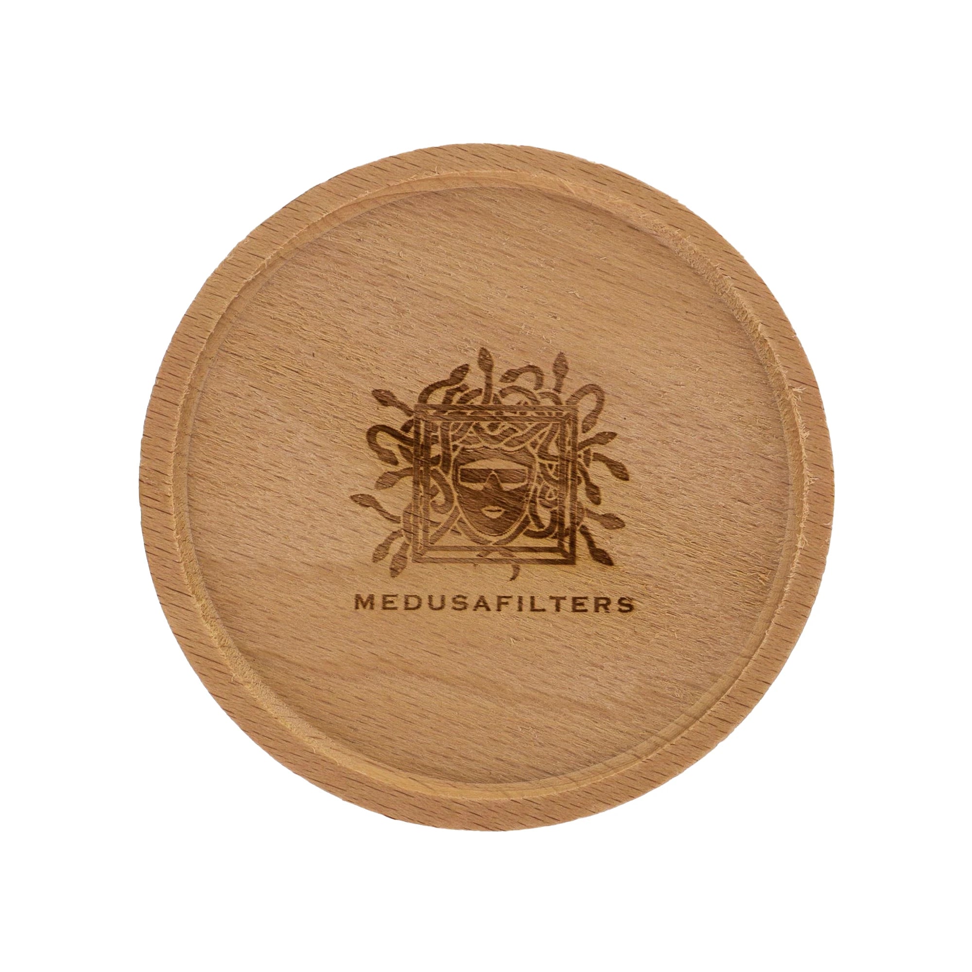 Medusafilters Aktivkohlefilter 500er Glas – Holzdeckel Draufsicht