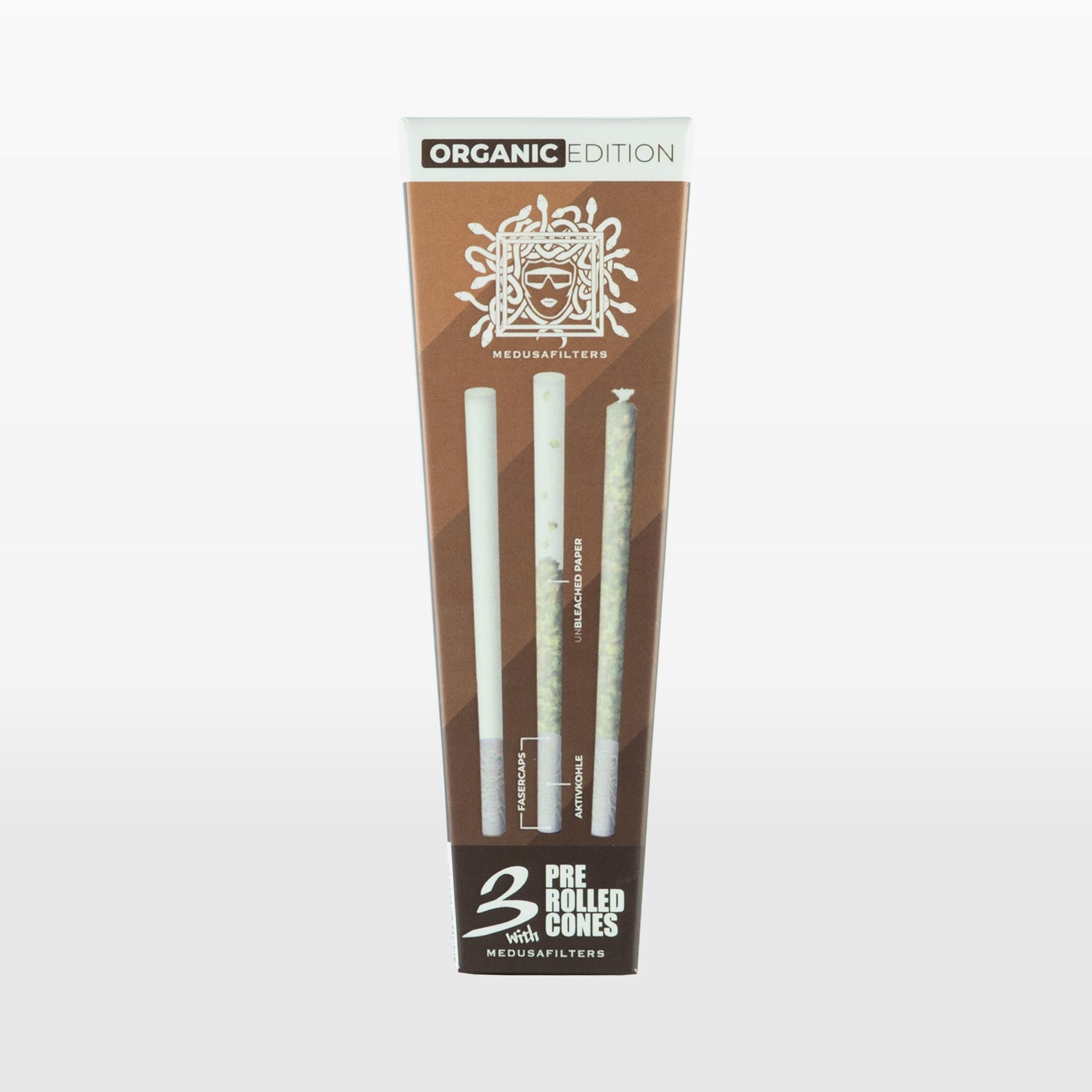 Pre-Rolled Cones UNBLEACHED mit ORGANIC Edition Filtern - Medusafilters