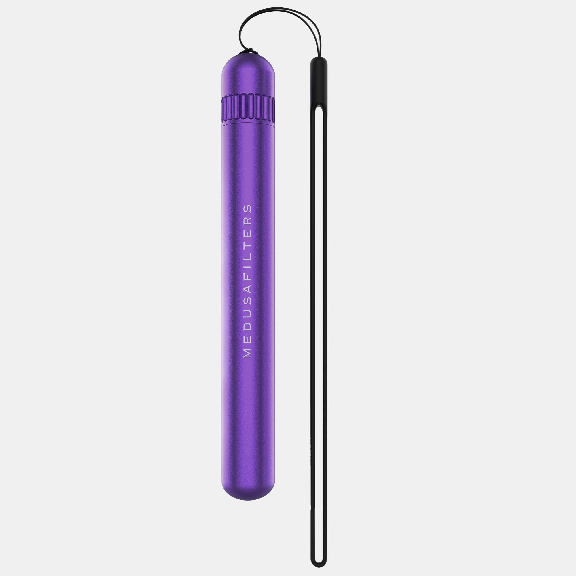 Medusafilters J-Case Joint Case aus Aluminium in VIOLET geschlossen mit Schlaufe