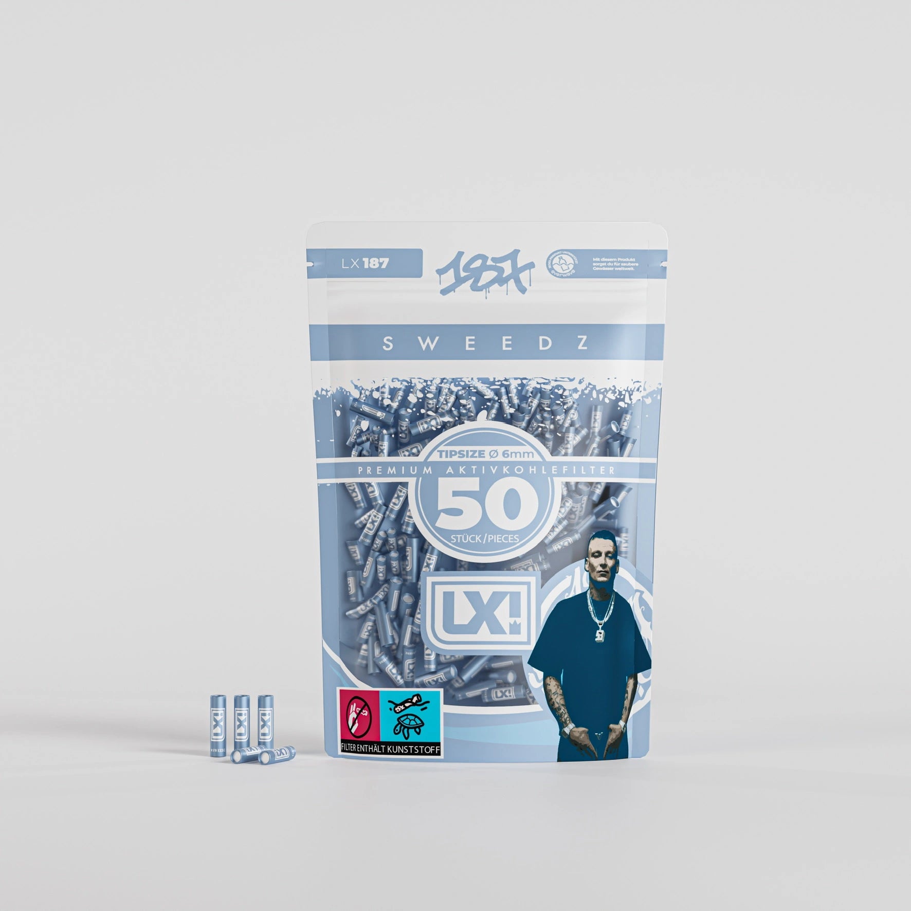 LX – 187 Sweedz Aktivkohlefilter 6mm (50 Stück)