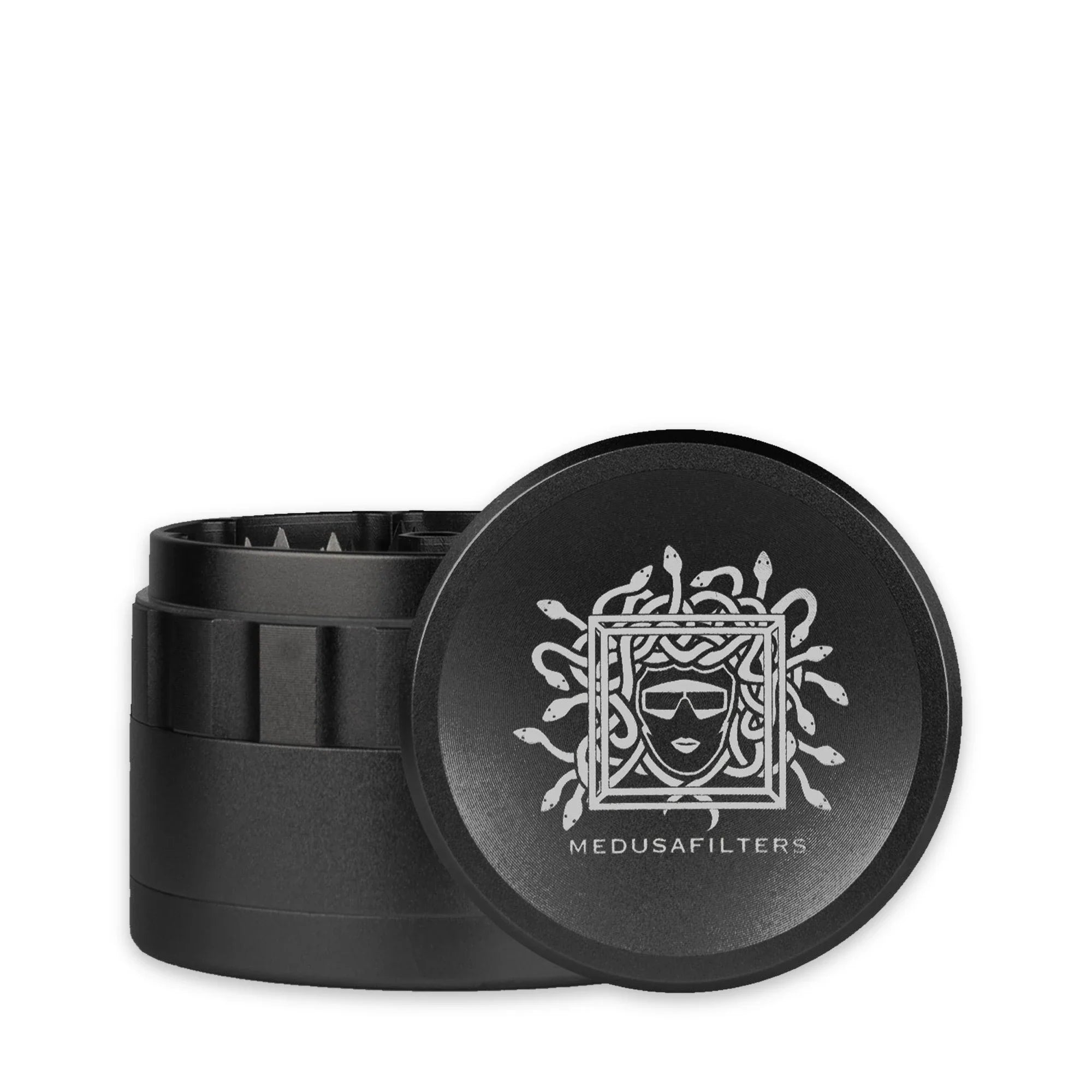 Medusafilters Spike Grinder Black – 4-teiliger Aluminium-Grinder