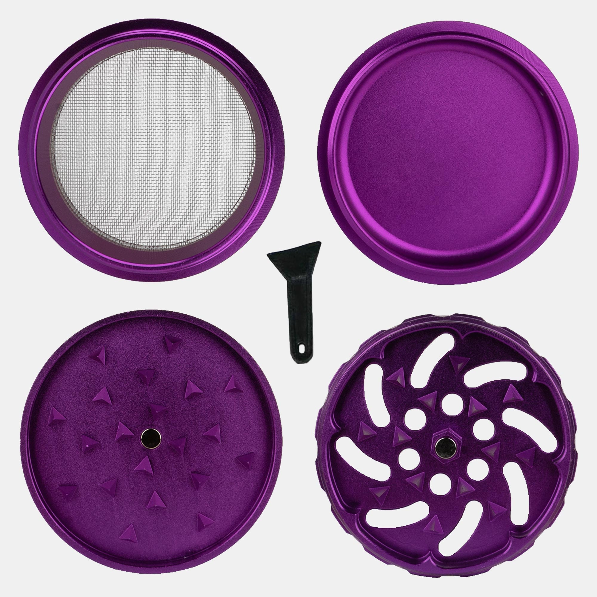 Medusafilters Spike Grinder aus eloxiertem Aluminium VIOLET Edition Set