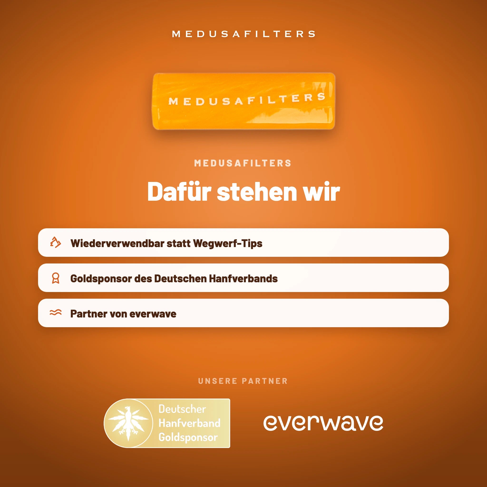 Medusafilters Twisted Glasfilter 9 mm SUNSET – Marke und Partner