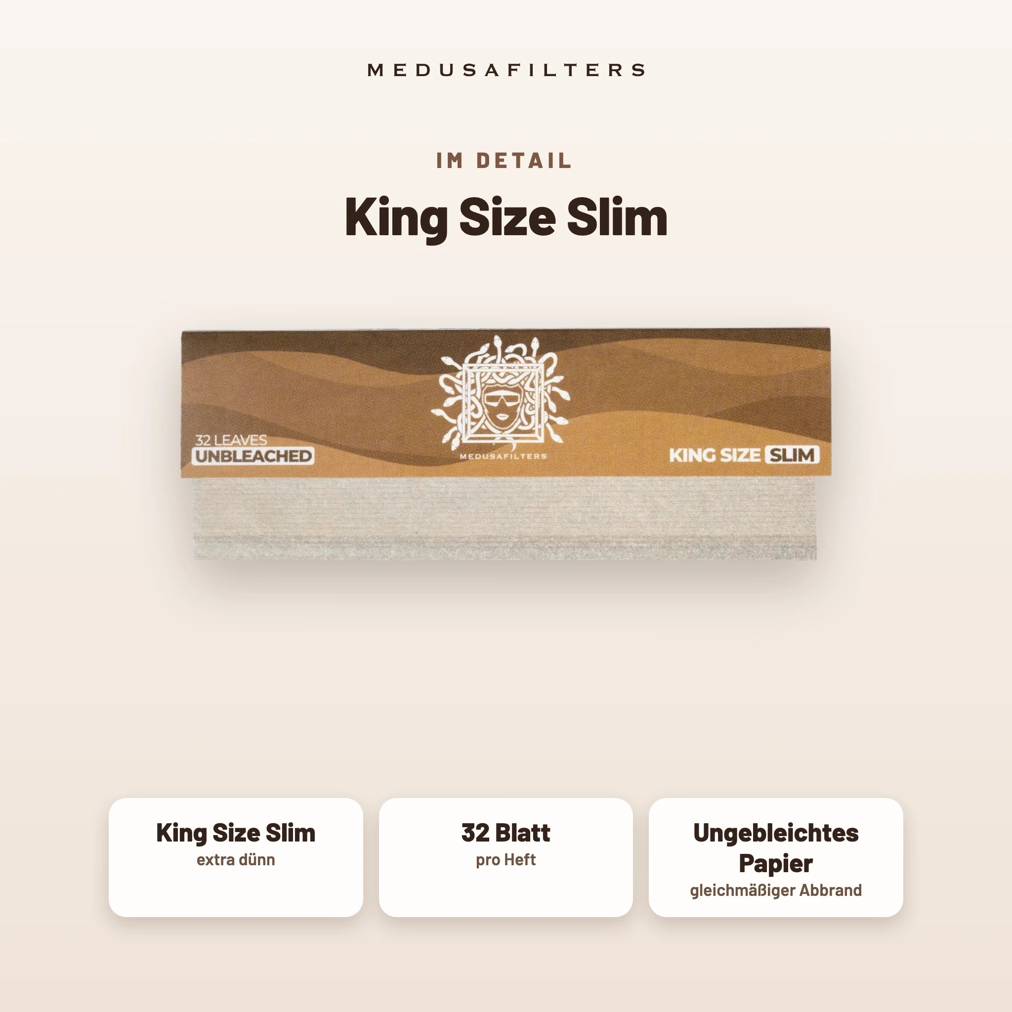 Medusafilters Longpapers King Size Slim ORGANIC – 10er Display – King Size Slim