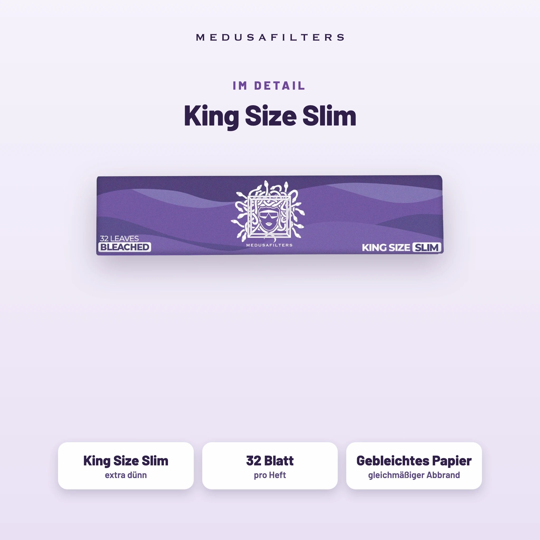 Medusafilters Longpapers King Size Slim VIOLET – 10er Display – King Size Slim