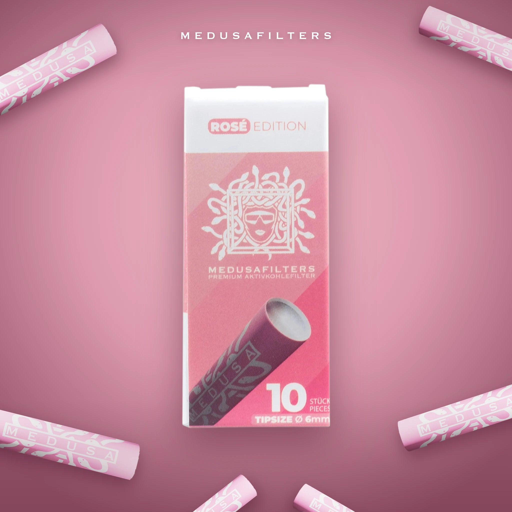 Medusafilters Aktivkohlefilter 6 mm Slim – 10er Pack ROSÉ – Filter im Überblick
